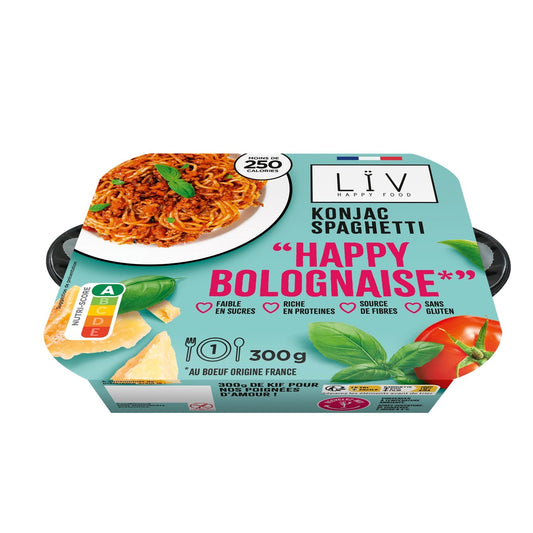 Ready Meal Konjac Spaghetti Bolognese LIV HAPPY FOOD