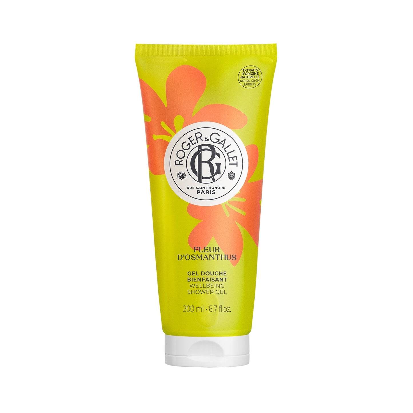Gel douche Corps Fleurie et Fruitée Fleur d'Osmanthus Aloé Vera et Extrait de Gingembre ROGER & GALLET 