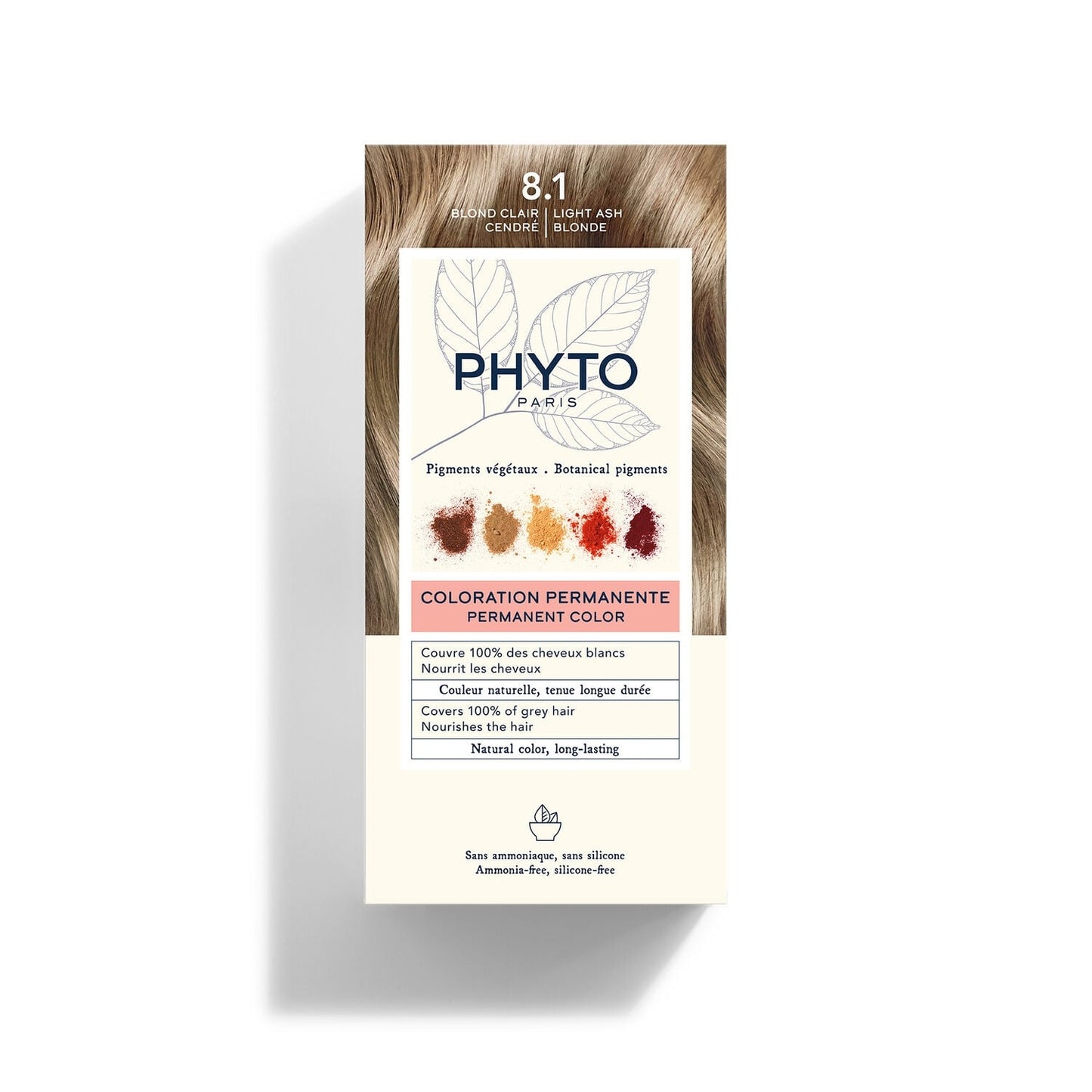 Coloration Permanente 8.1 Blond Clair Cendré Sans Ammoniaque Longue Durée Color PHYTO 