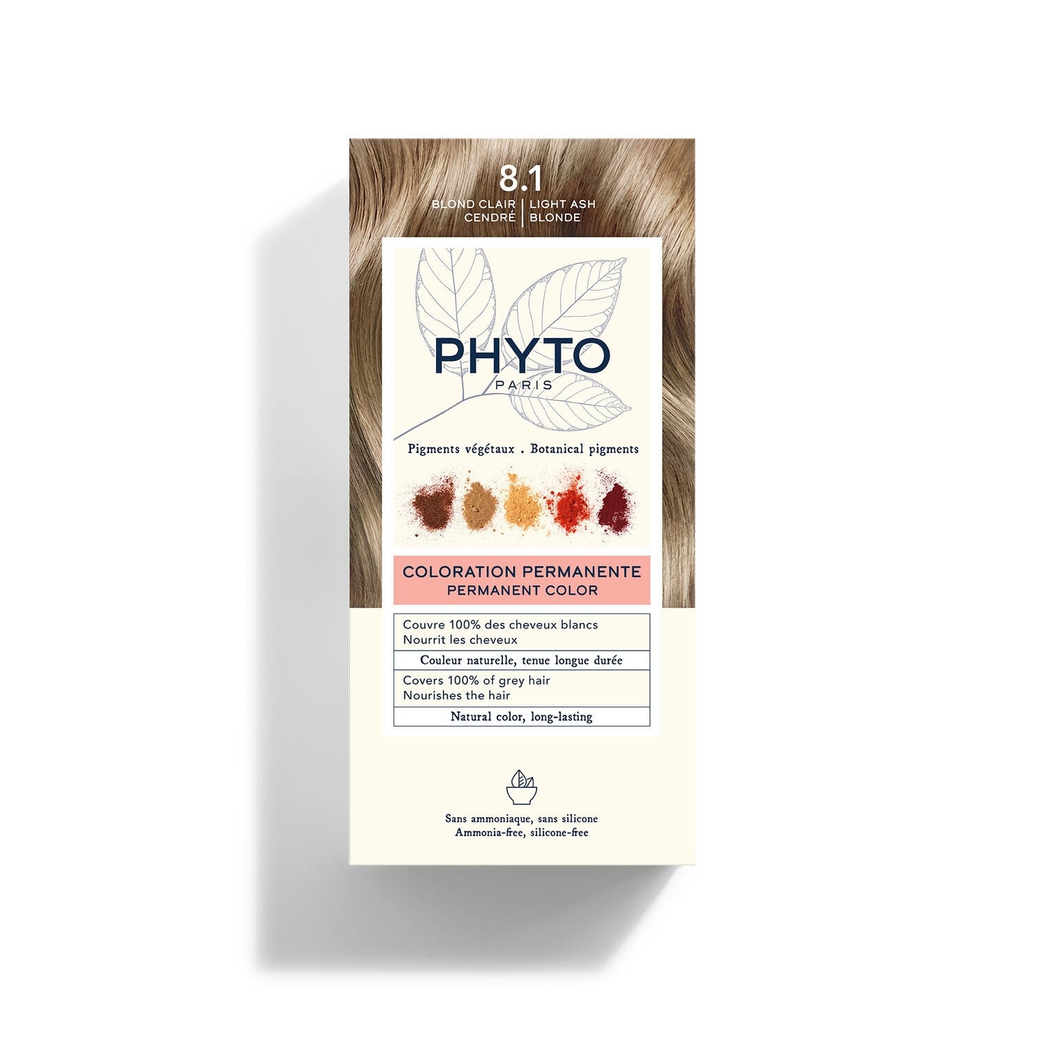 Coloration Permanente 8.1 Blond Clair Cendré Sans Ammoniaque Longue Durée Color PHYTO 