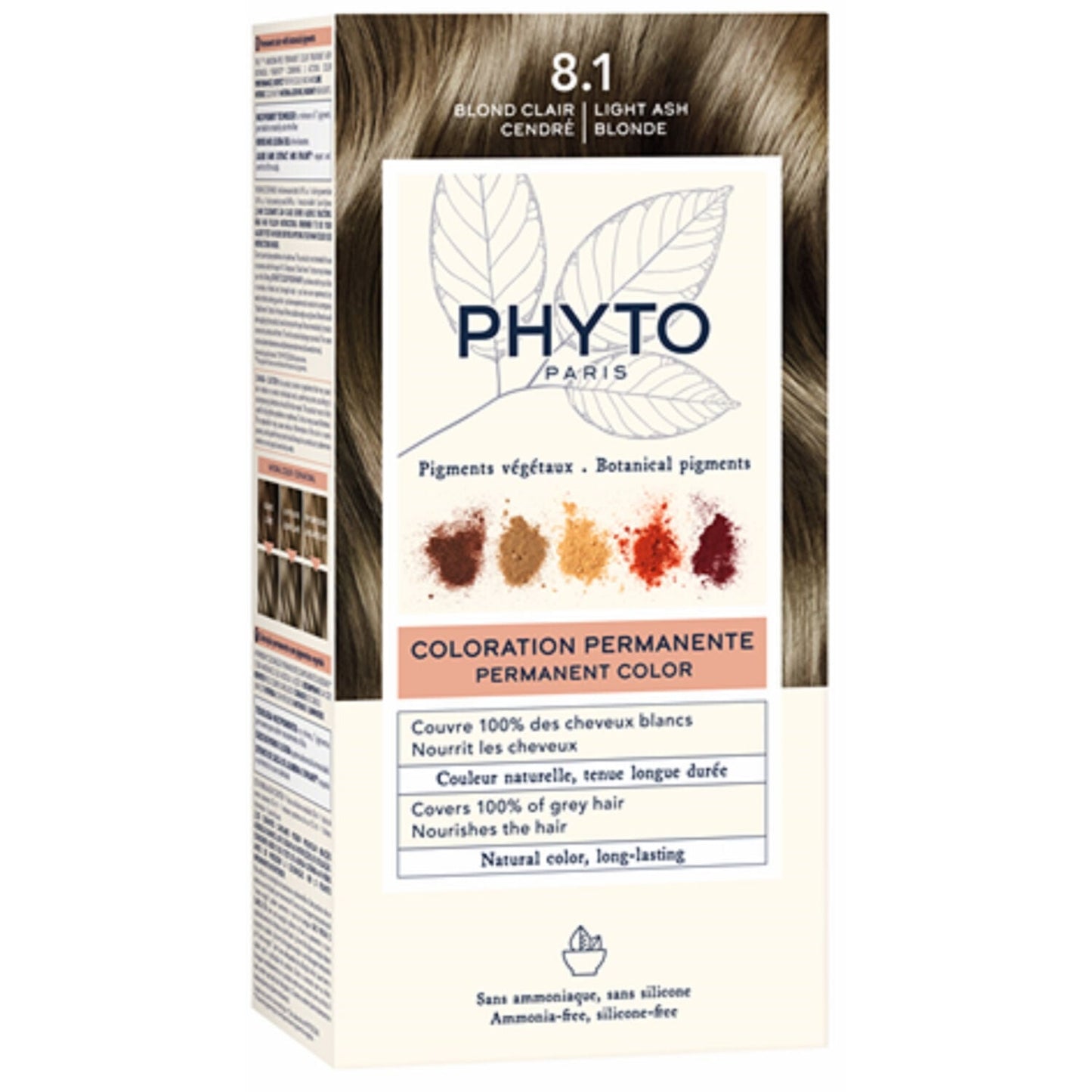Coloration Permanente 8.1 Blond Clair Cendré Sans Ammoniaque Longue Durée Color PHYTO 
