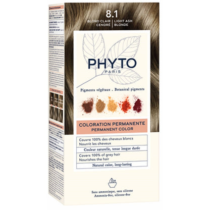 Coloration Permanente 8.1 Blond Clair Cendré Sans Ammoniaque Longue Durée Color PHYTO 