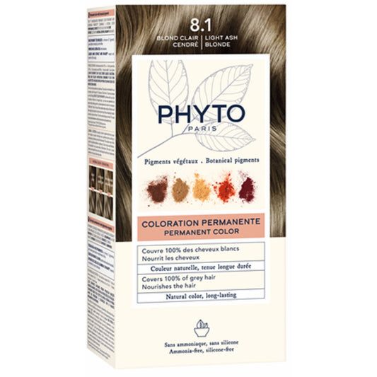 Coloration Permanente 8.1 Blond Clair Cendré Sans Ammoniaque Longue Durée Color PHYTO 