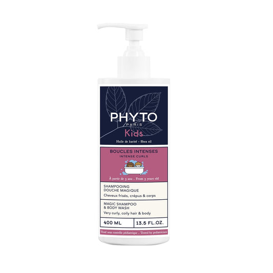 Shampoing Enfant Corps et Cheveux Frisés et Crépus Boucles Intenses Huile de Karité Kids PHYTO 
