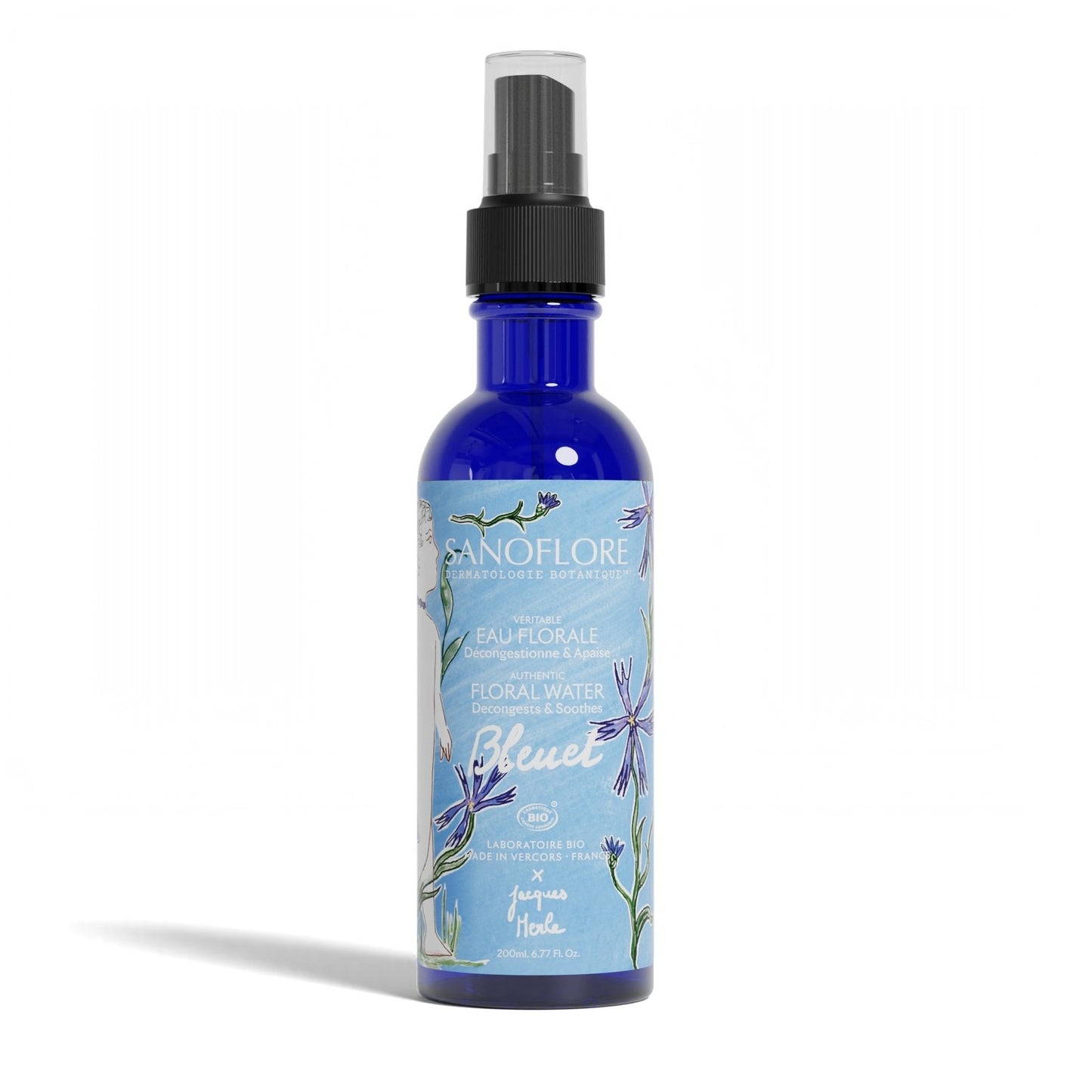 Floral Water for Face and Eyes for Sensitive Skin Decongests and Soothes with Cornflower SANOFLORE