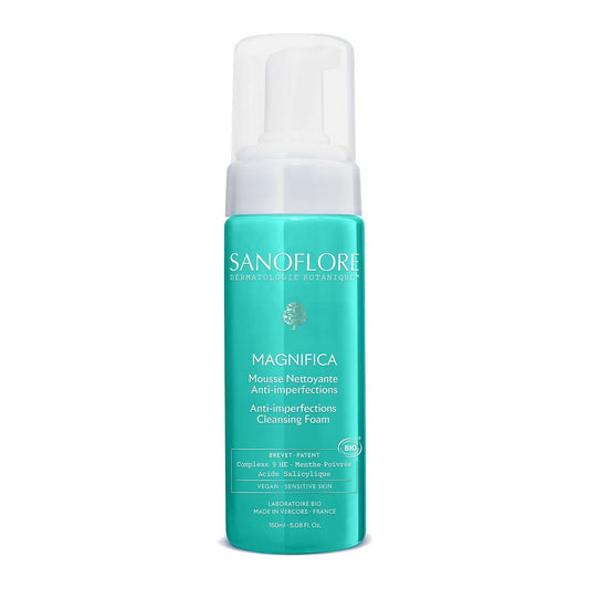 SANOFLORE Organic Anti-Imperfections Peppermint Face Foam for Combination to Oily Skin