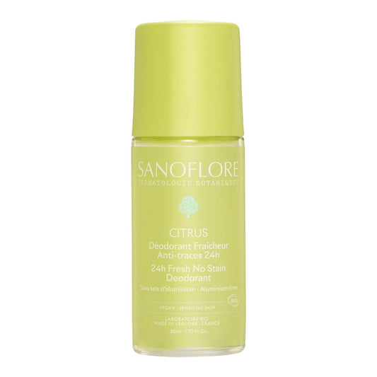 Déodorant Roll-On Femme Anti-Traces Efficacité 24h Agrumes Bio SANOFLORE le flacon de 50mL