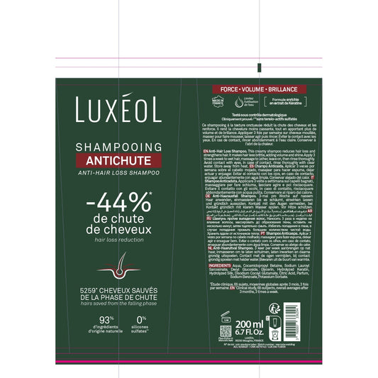 Shampooing Antichute -44% de chute de cheveux LUXEOL 