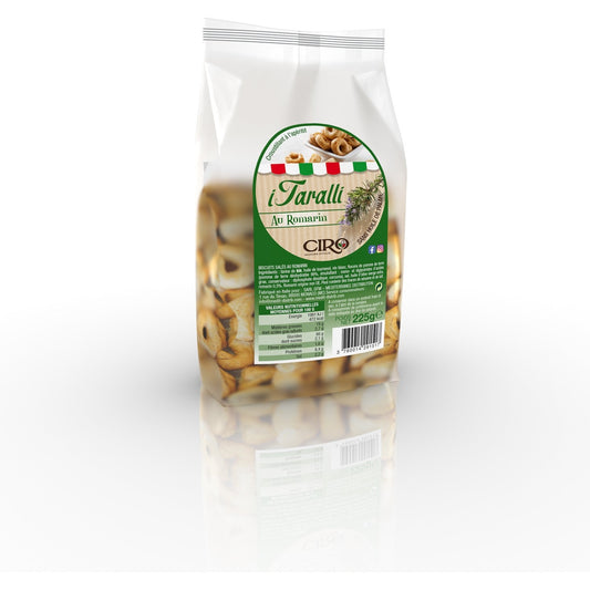 Biscuits Apéritifs Taralli Romarin CIRO le paquet de 225g