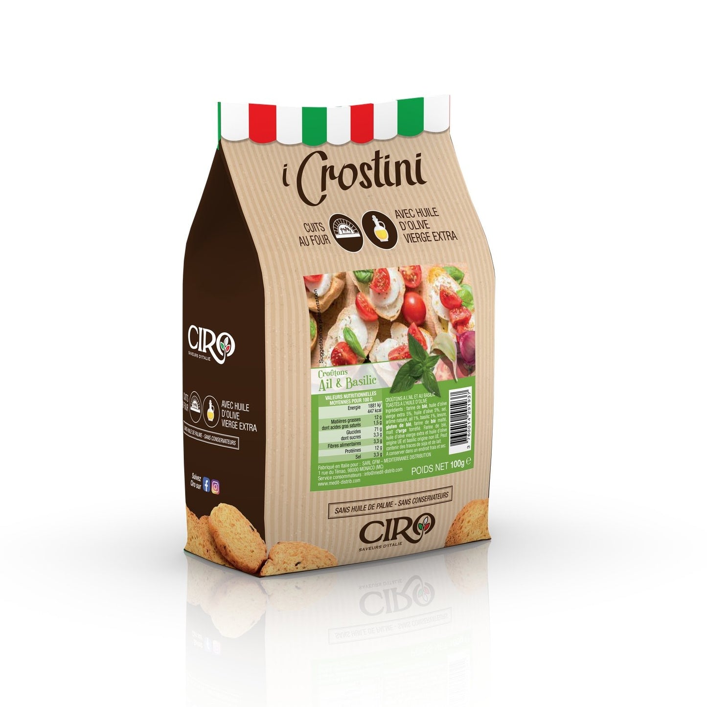 CIRO Garlic &amp; Basil Crostini Appetizer Biscuits