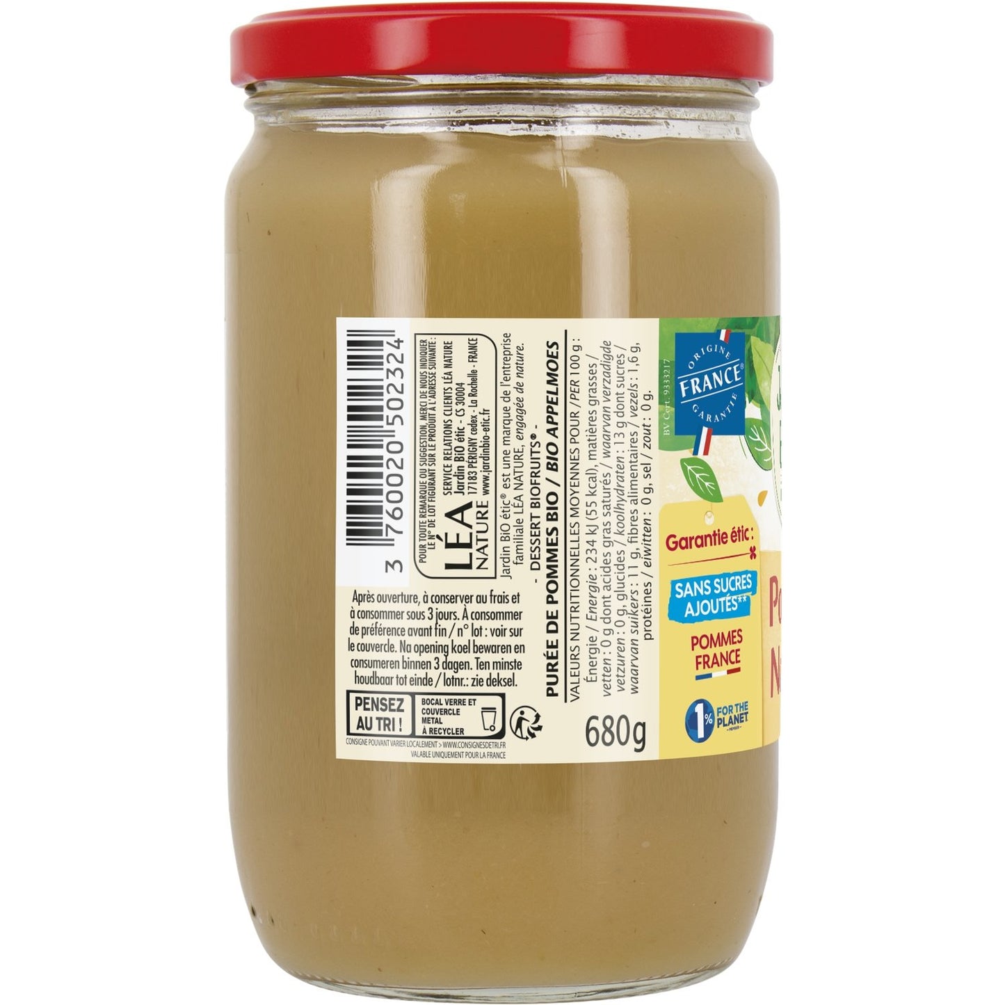 Compote Pomme Bio JARDIN BIO ETIC