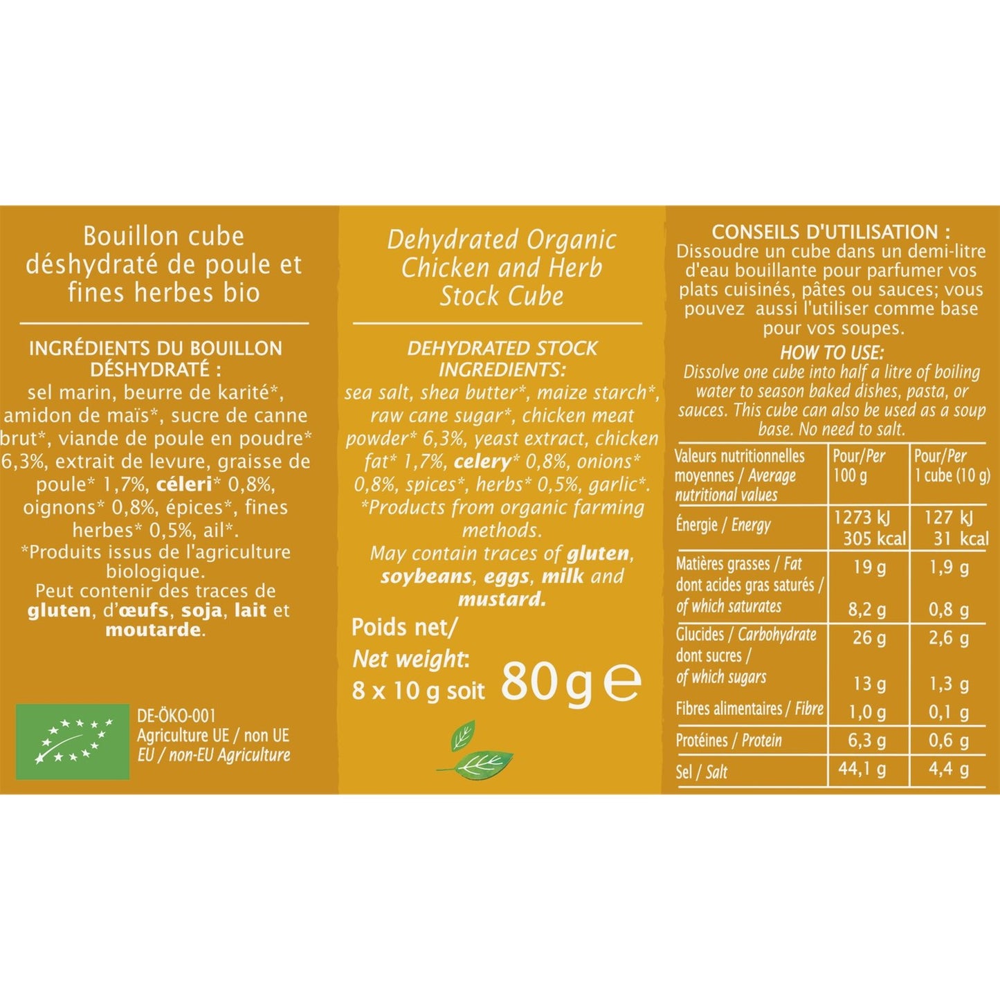 Organic Chicken Stock Cubes JARDIN BIO ETIC