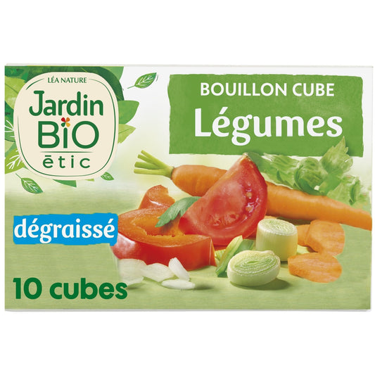 Bouillon Légumes Dégraissé Bio JARDIN BIO ETIC la boîte de 10 cubes de 9g