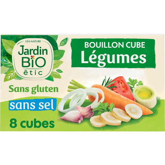 Bouillon Légumes Sans Sel Sans Gluten Bio JARDIN BIO ETIC la boîte de 8 cubes de 9g