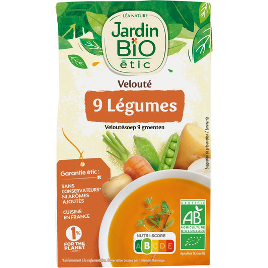 Soupe 9 Légumes Bio JARDIN BIO la brique de 1L