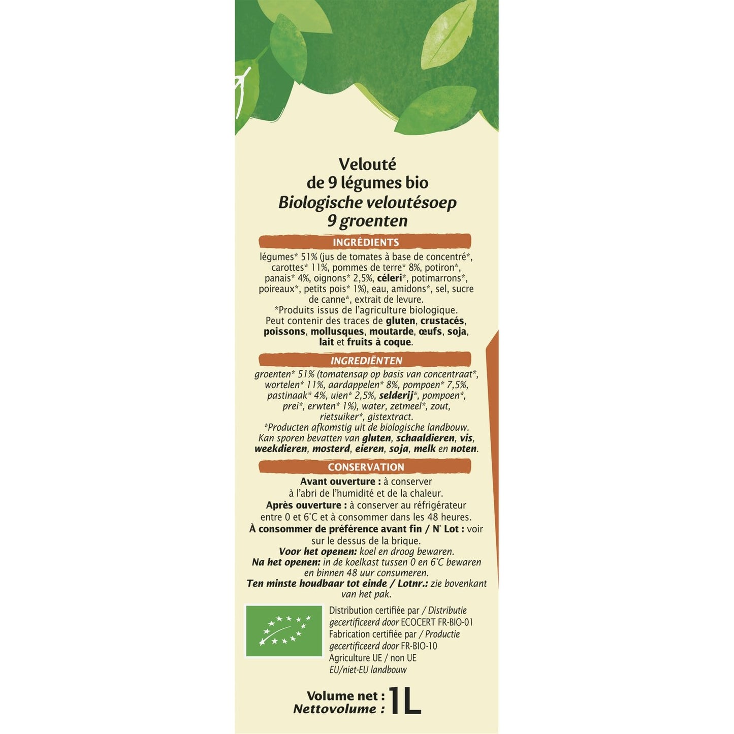 Soupe 9 Légumes Bio JARDIN BIO