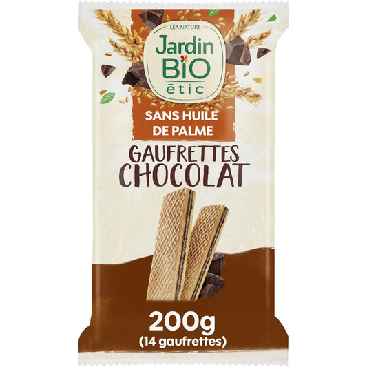 Biscuits Gaufrettes Chocolat Bio JARDIN BIO ETIC le paquet de 200g