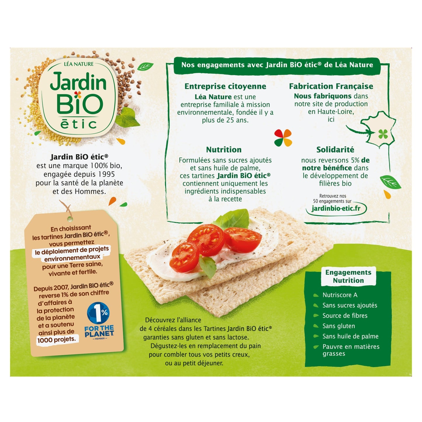 Organic Gluten-Free Multigrain Crispy Toast JARDIN BIO ETIC