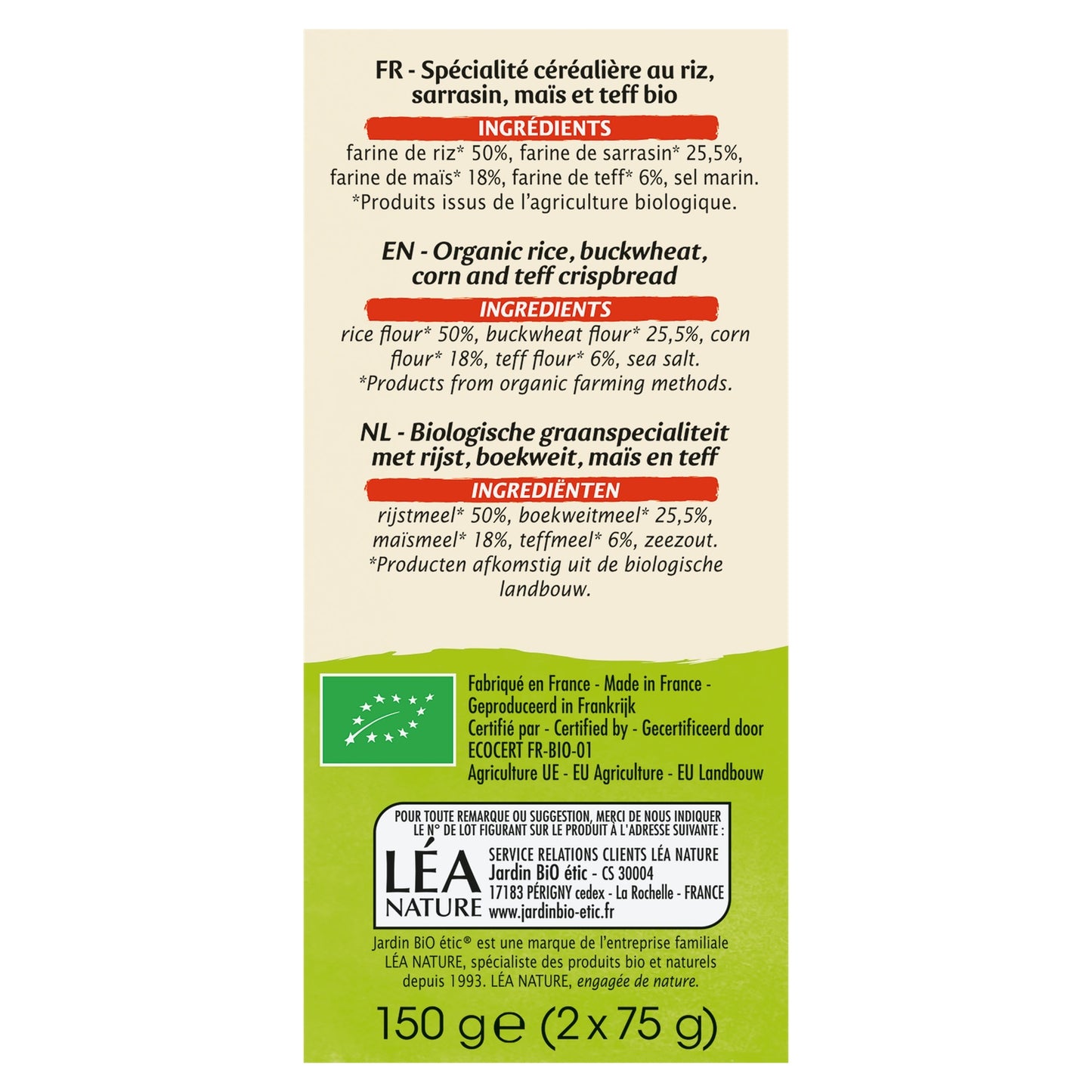 Organic Gluten-Free Multigrain Crispy Toast JARDIN BIO ETIC