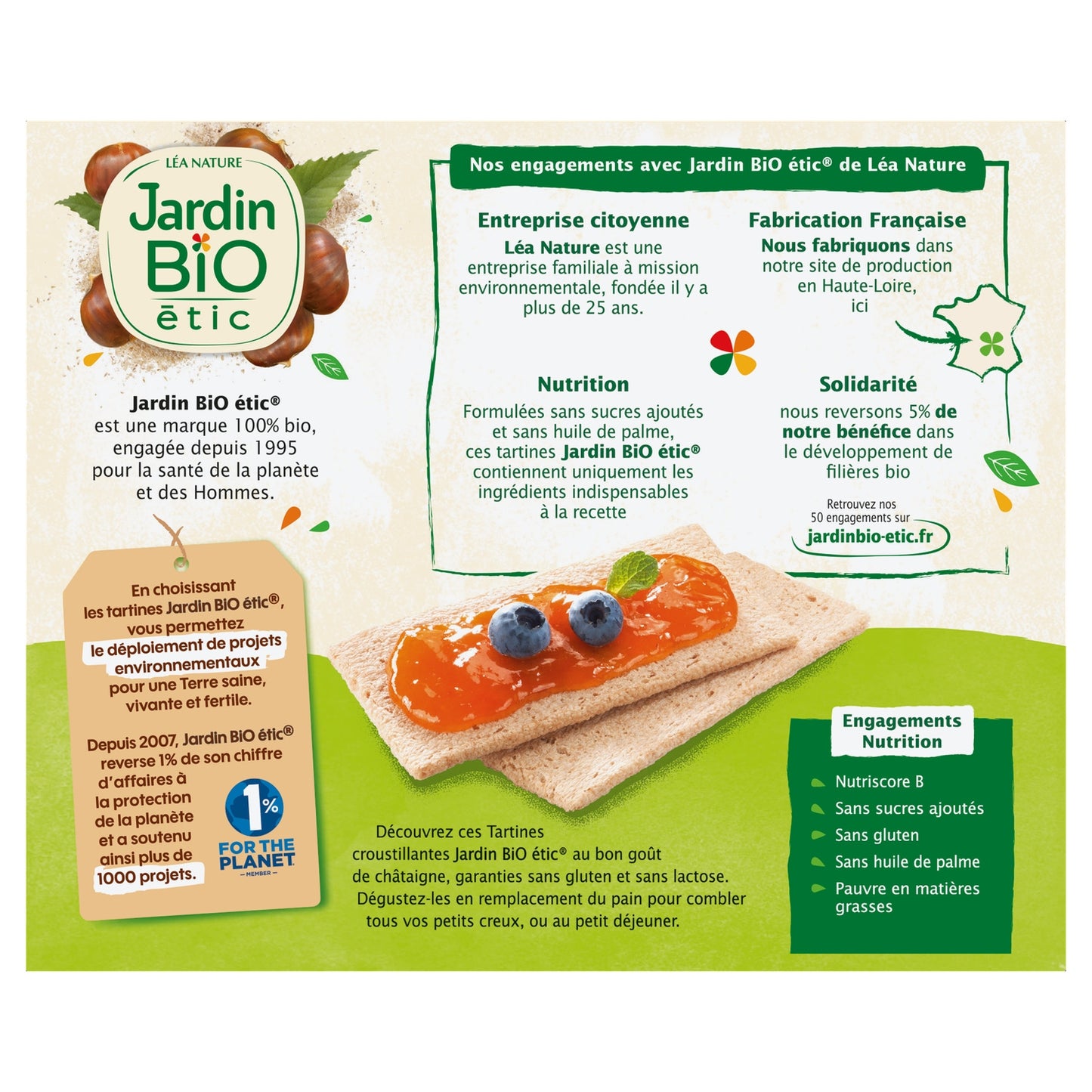 Organic Chestnut Crispy Toasts JARDIN BIO ETIC