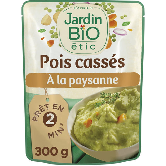 Plat Cuisiné Pois Cassés à la Paysanne Bio JARDIN BIO ETIC le sachet de 300g