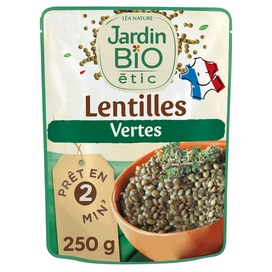 Plat Cuisiné Lentilles Vertes Bio JARDIN BIO ETIC le sachet de 250g