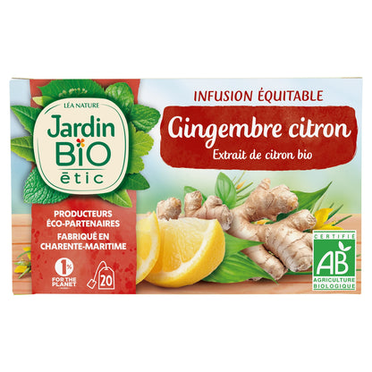 Organic Ginger Lemon Infusion JARDIN BIO ETIC