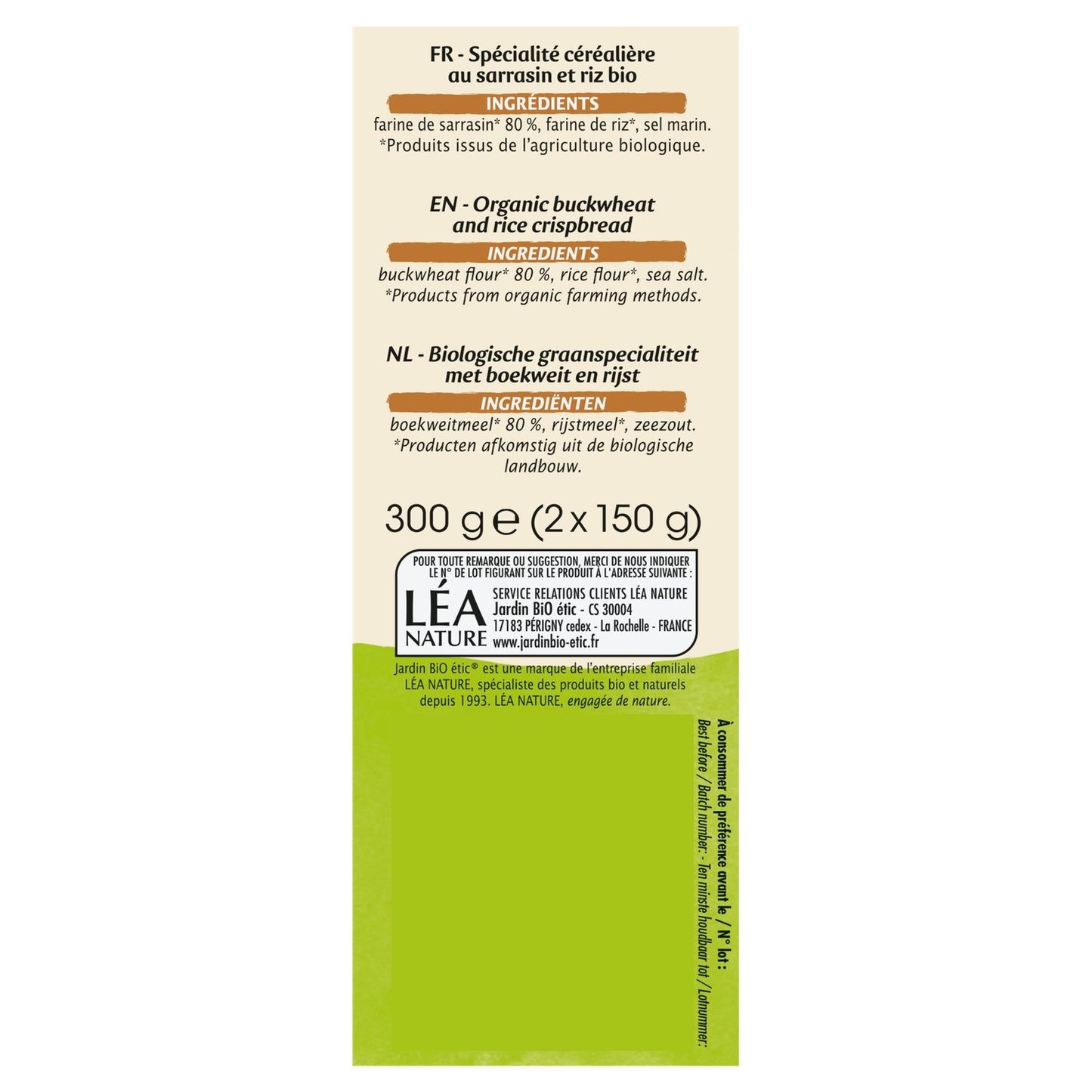 Organic Buckwheat Crispy Toasts JARDIN BIO ETIC