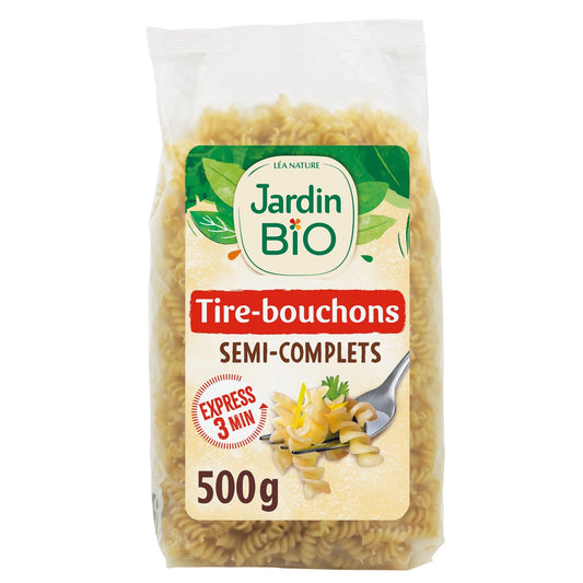 Pâtes Tire-Bouchons Semi-Complets Bio JARDIN BIO ETIC le paquet de 500g