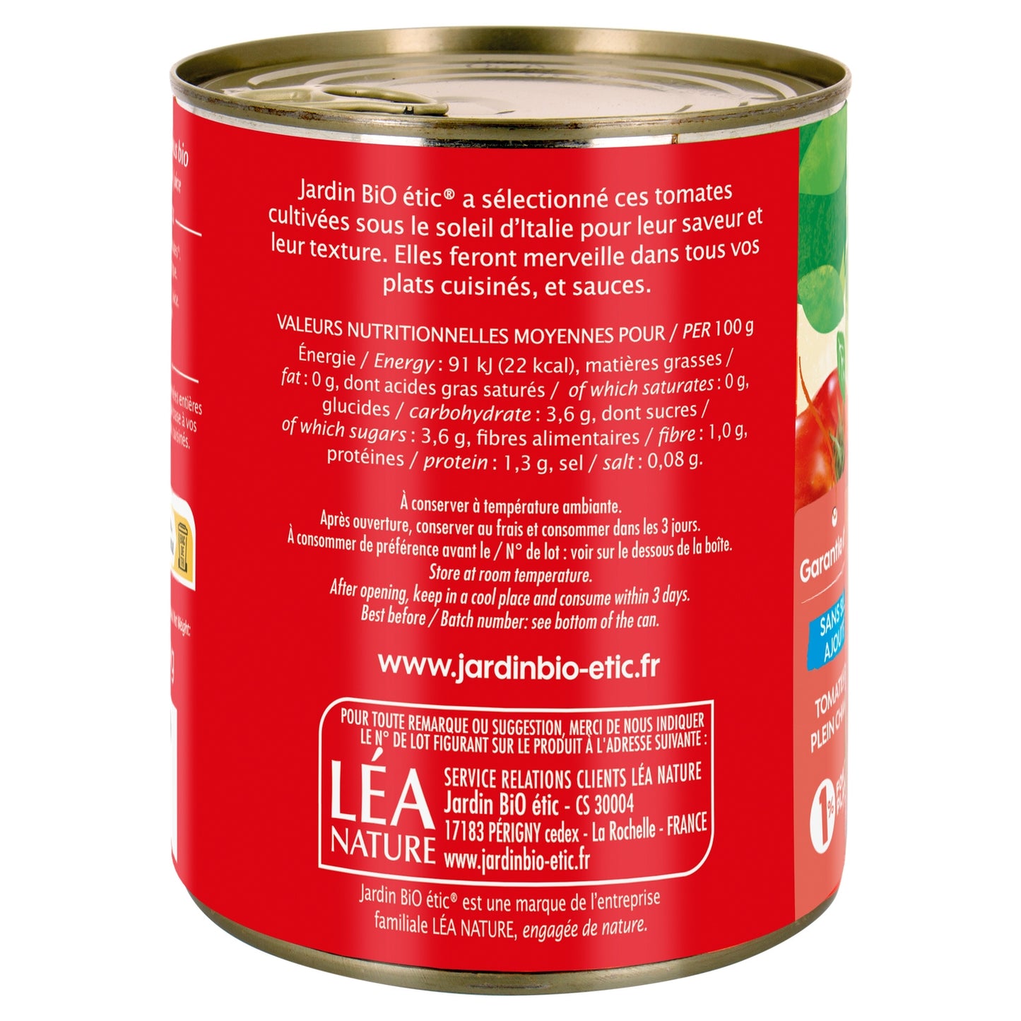Organic Whole Peeled Tomatoes JARDIN BIO ETIC