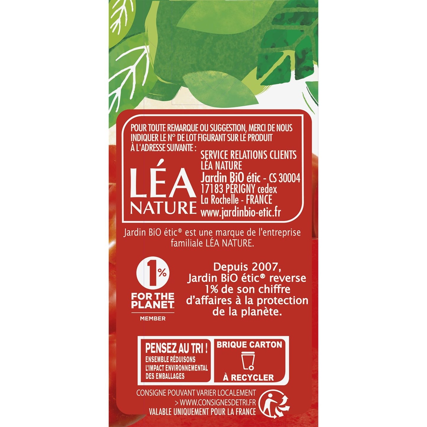 Organic Tomato Puree JARDIN BIO ETIC