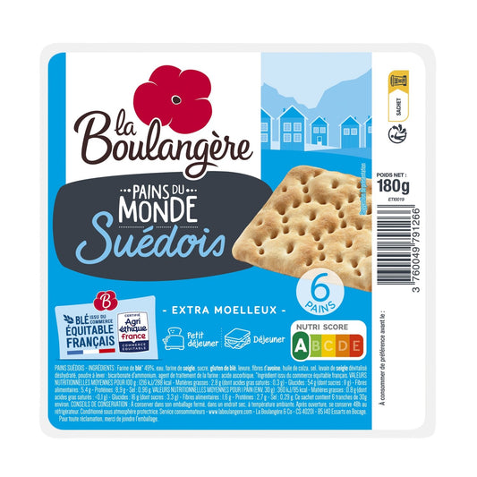 Pains Suédois LA BOULANGERE le paquet de 6 - 180 g