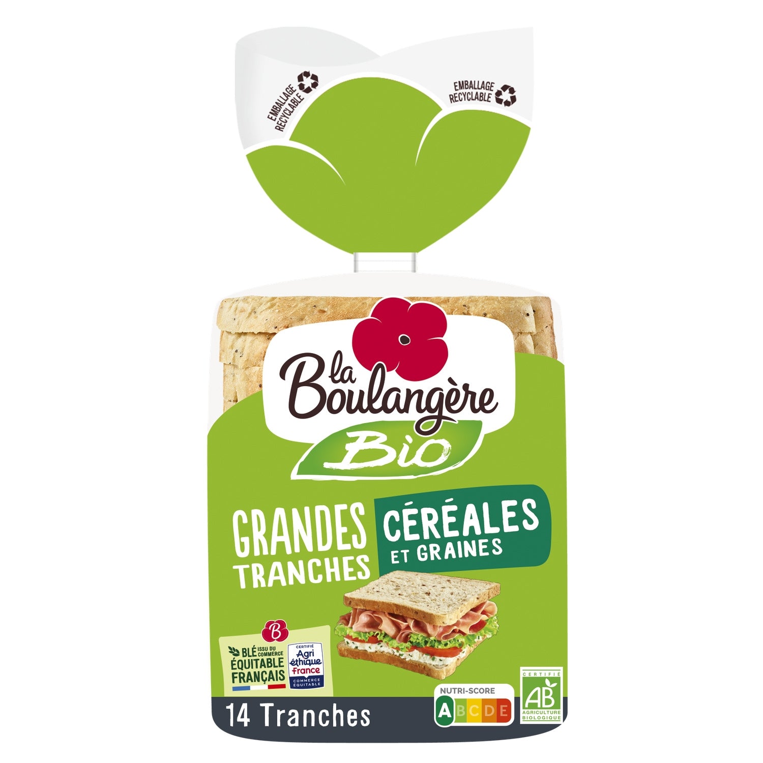 Pain de mie Céréales Et Graines Bio LA BOULANGERE 