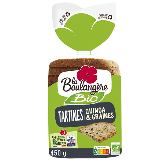 Tartines Bio Quinoa et Graines LA BOULANGERE le sachet de 450g