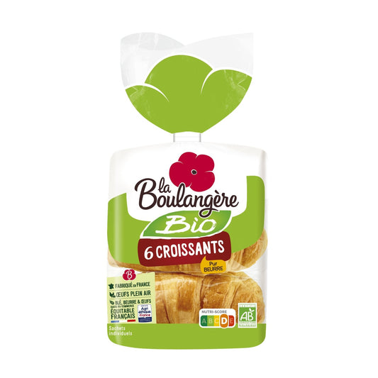 Croissants Bio Pur Beurre LA BOULANGERE le paquet de 6 - 240g
