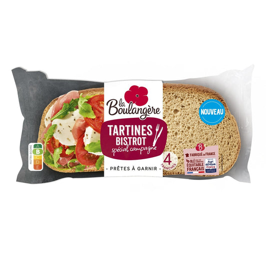 Tartines Bistrot Spécial Campagne LA BOULANGERE le paquet de 4 tranches