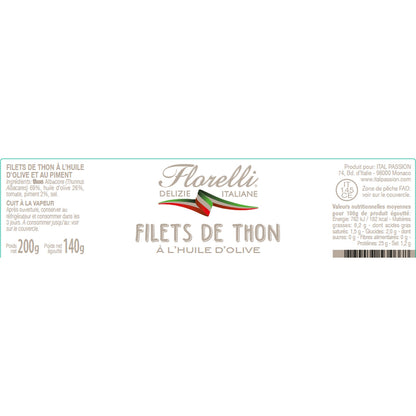 Filets de Thon Huile d'Olive Piments FLORELLI