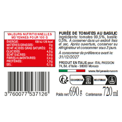 FLORELLI Italian Tomato Purée with Basil