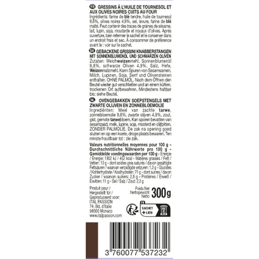 Gressini Artigianali Black Olives FLORELLI