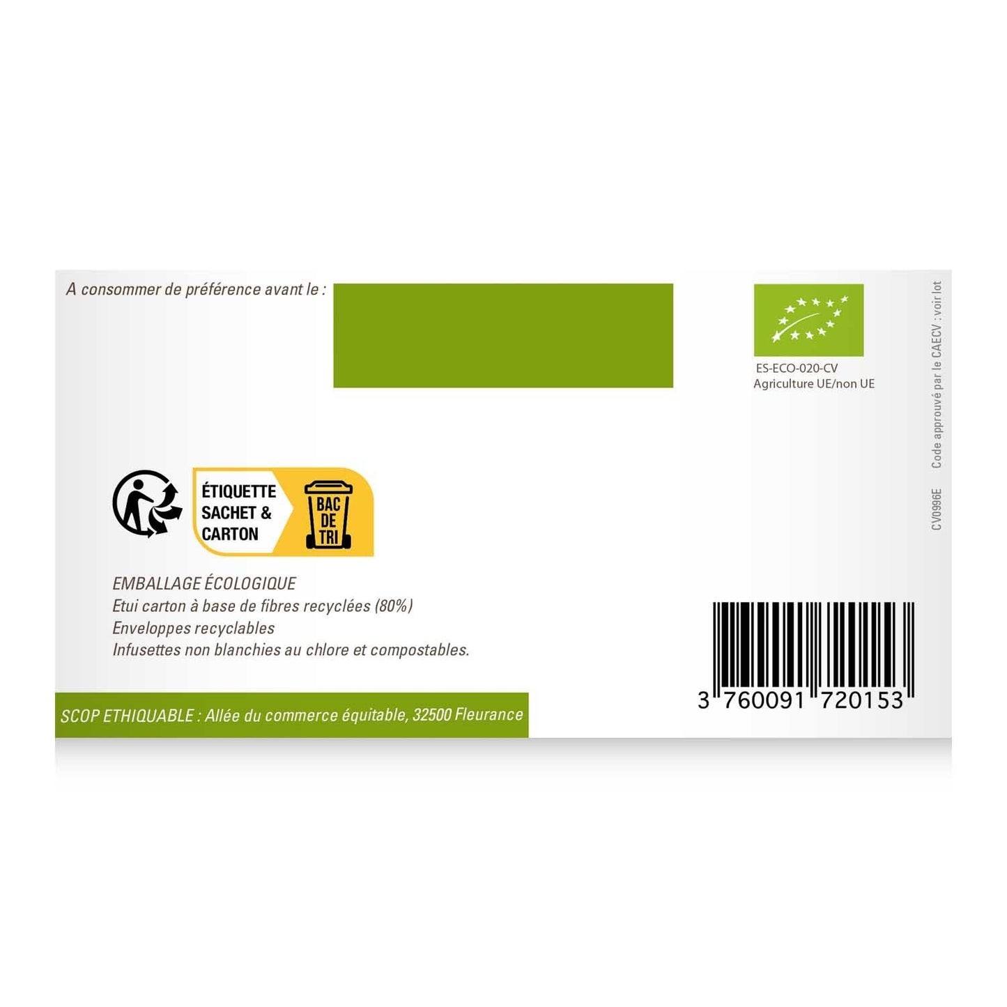 Thé Vert Tonique Ceylan Bio ETHIQUABLE