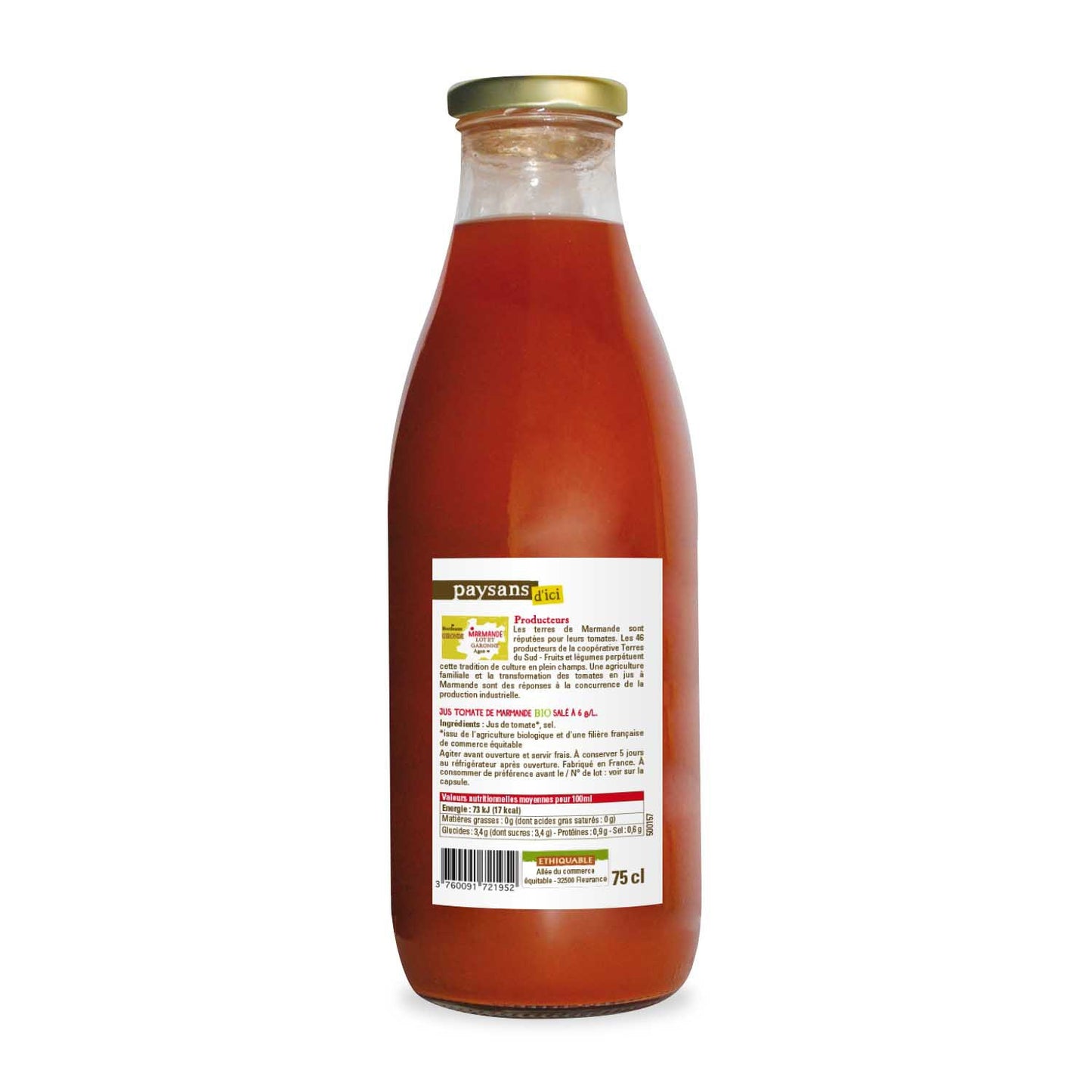 100% Pure Organic Marmande Tomato Juice from Local Farmers