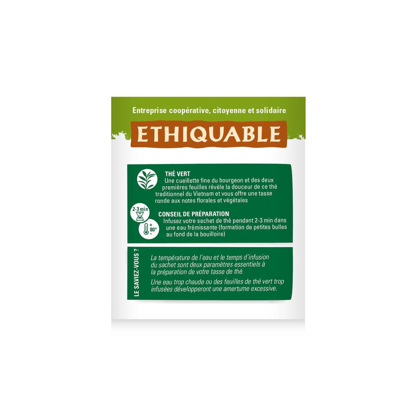 Thé Vert Menthe Vietnam Bio ETHIQUABLE