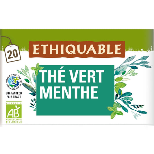 Thé Vert Menthe Vietnam Bio ETHIQUABLE la boite de 20 sachets