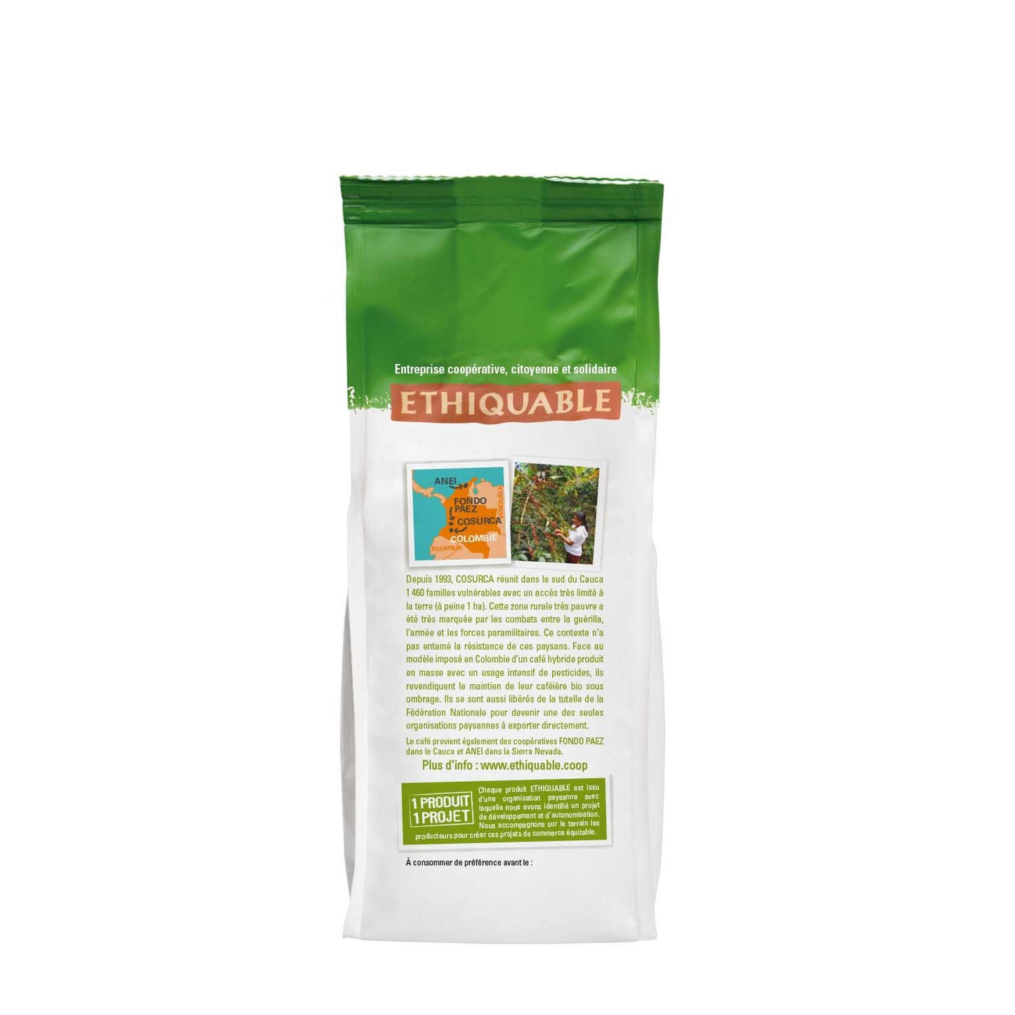 Pure Ground Arabica Coffee Colombia Organic ETHIQUABLE