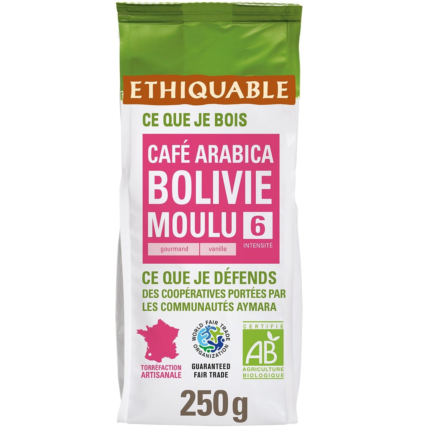 Café Moulu Pur Arabica Bolivie Bio ETHIQUABLE