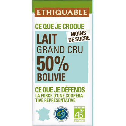 Milk Chocolate 50% Cocoa Madagascar Organic ETHIQUABLE