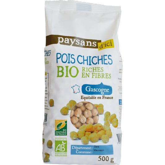Pois Chiches de Gascogne Bio PAYSANS D'ICI le paquet de 500g