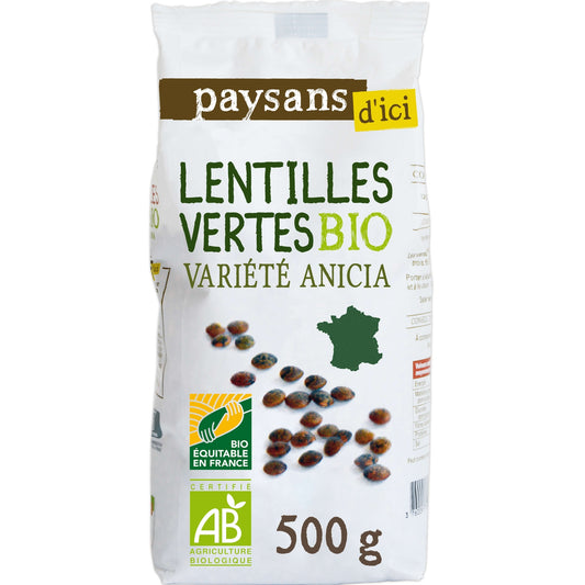 Lentilles Vertes Gascogne Bourgogne Bio PAYSANS D'ICI