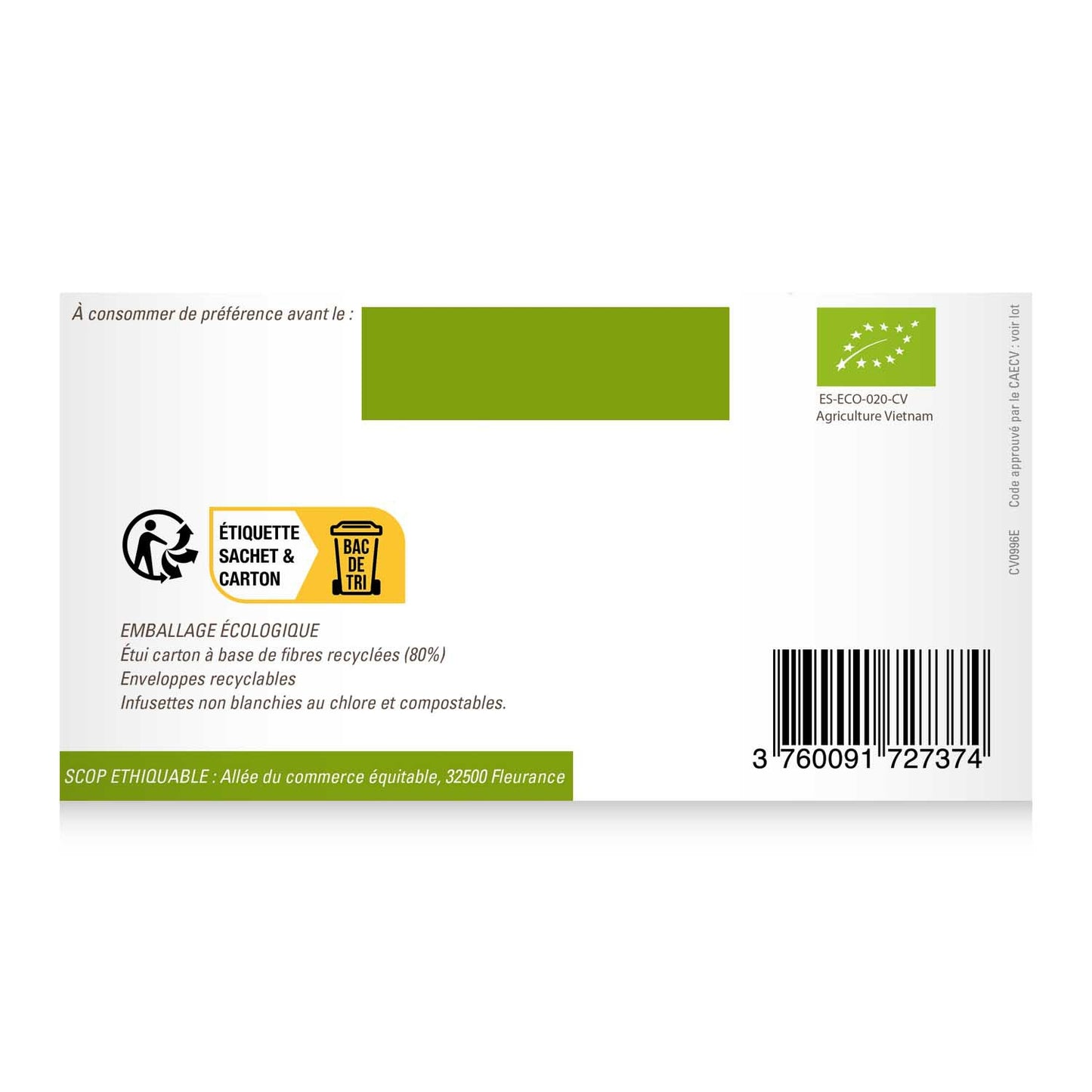 Thé Vert Jasmin Vietnam Bio ETHIQUABLE