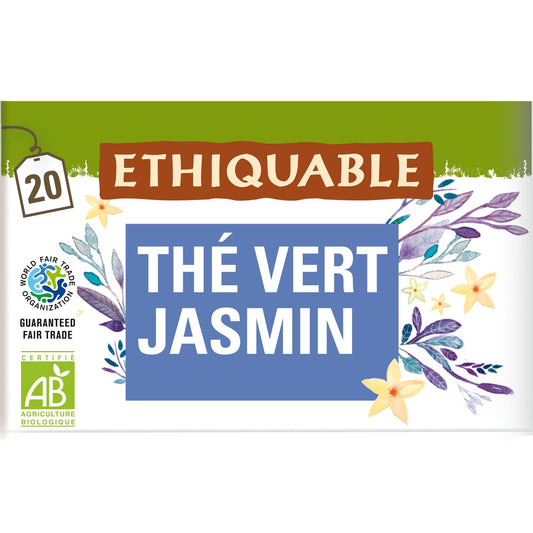 Thé Vert Jasmin Vietnam Bio ETHIQUABLE la boite de 20 sachets